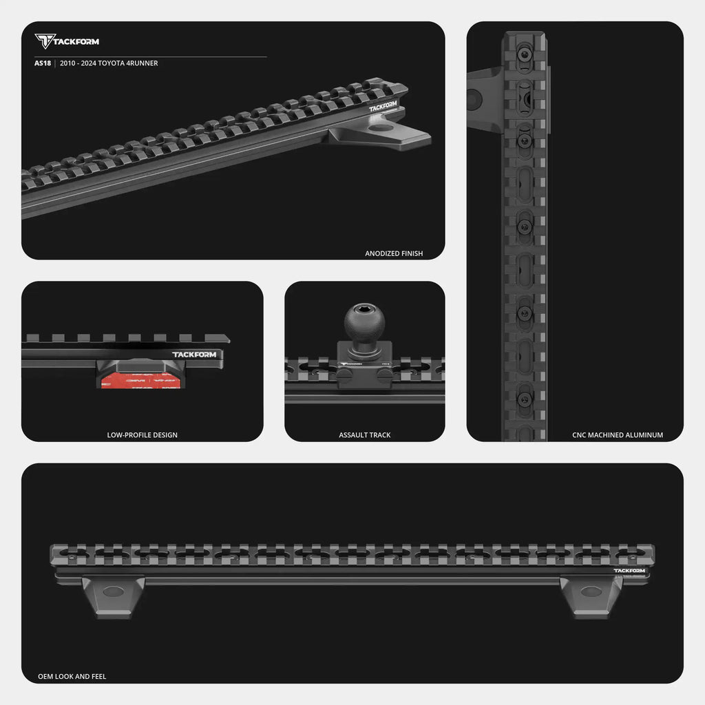 2010-2024 Toyota 4Runner Tackform Assault Track Picatinny Dash Bracket