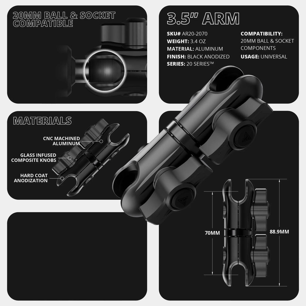 2010-2024 Toyota 4Runner Tackform Assault Track Picatinny Dash Bracket With MagSafe Phone Mount